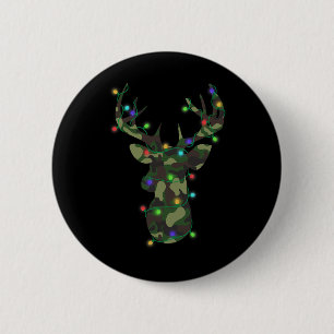 Christmas Holiday Camo Hunting Reindeer Deer Xmas  2 Inch Round Button