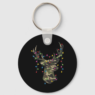 Christmas Holiday Camo Hunting Reindeer Deer Xmas Keychain