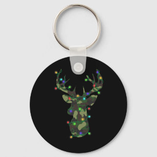 Christmas Holiday Camo Hunting Reindeer Deer Xmas Keychain