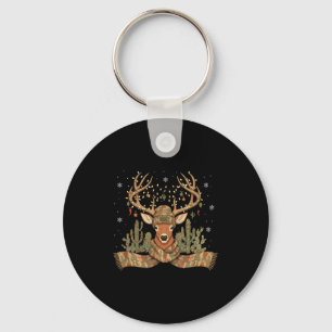 Christmas Holiday Camo Hunting Reindeer Deer Xmas Keychain