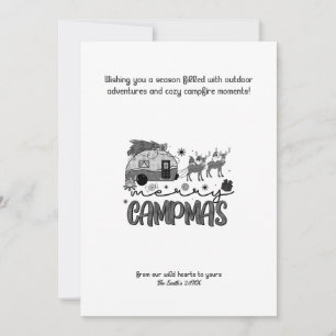 Christmas Holiday Camper Reindeer Outdoor Black Card