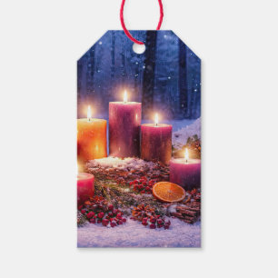 Christmas Holiday Candles Gift Tag
