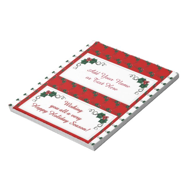 Christmas Holiday Candy Bar Wrappers Party Favours Notepad (Rotated)