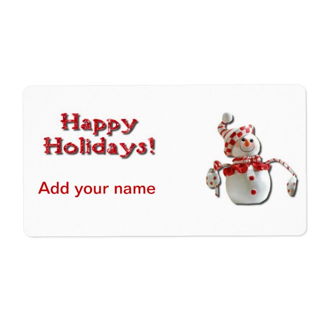 Christmas Holiday Candy Cane Wrapper Labels (Front)
