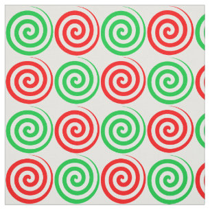 Christmas Holiday Candy Spiral Swirls Red Green Fabric