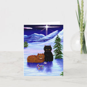 Christmas Holiday Cat Mouse Christian Religious Card