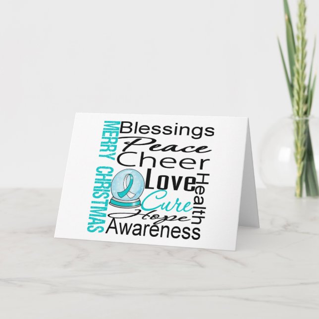 Christmas Holiday Cervical Cancer Collage Card (Front)