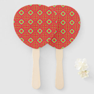Christmas Holiday Charm Pattern 01 - Hand Fan
