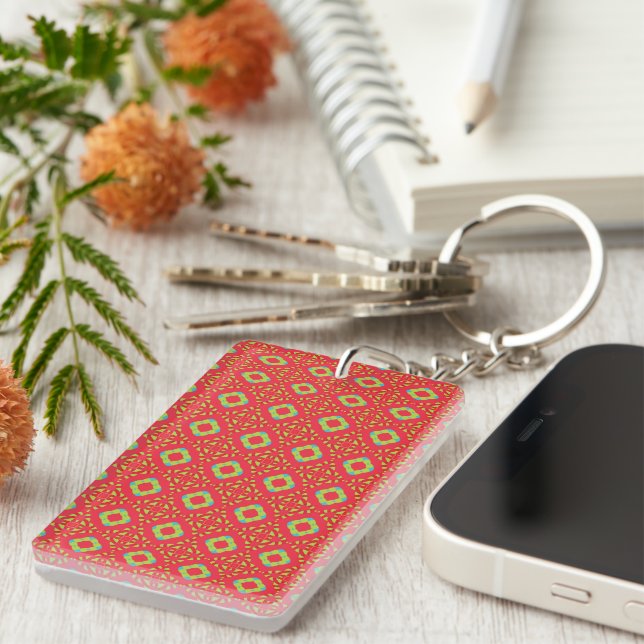 Christmas Holiday Charm Pattern 01 -  Keychain (Front Right)