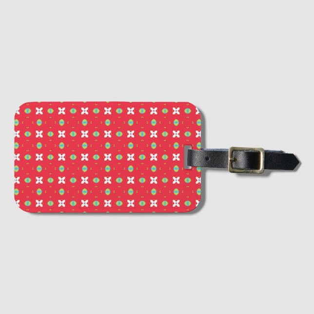 Christmas Holiday Charm Pattern 02 -  Luggage Tag (Front Horizontal)