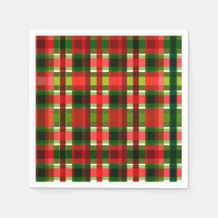Christmas Holiday Chequered Squares Buffalo Plaid Napkin