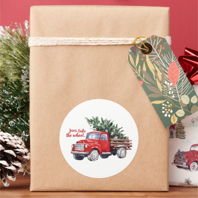 Christmas Holiday Christian Nativity Classic Round Sticker (Holiday)