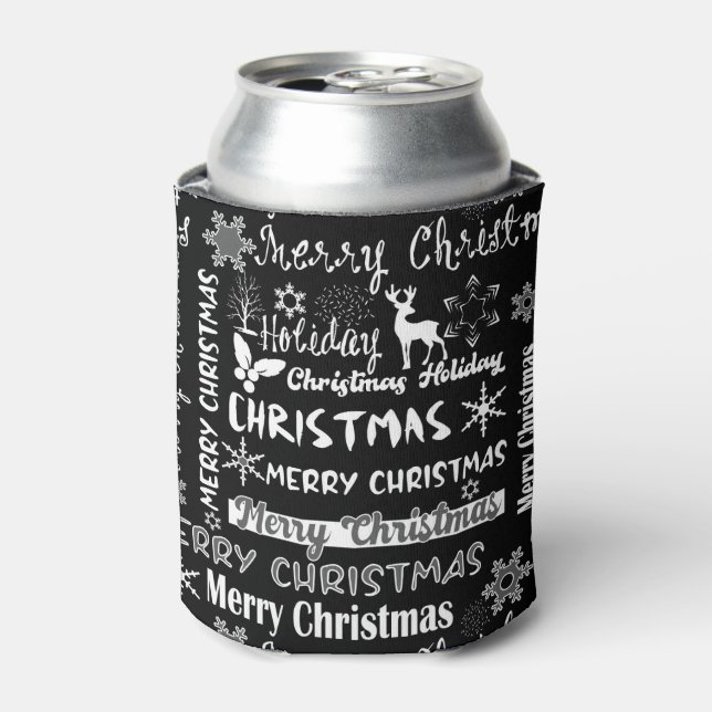 Christmas holiday, Christmas pattern  Can Cooler (Can Front)