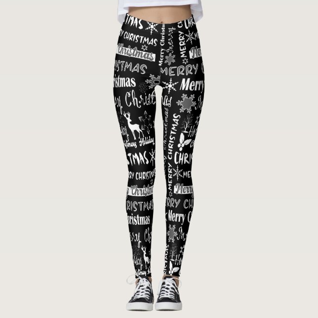 Christmas holiday, Christmas pattern  Leggings (Front)