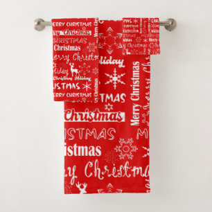 Christmas holiday, Christmas pattern, winter Bath Towel Set