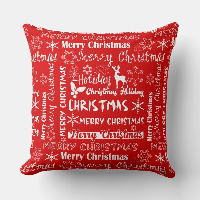 Christmas holiday, Christmas pattern, winter Throw Pillow (Front)