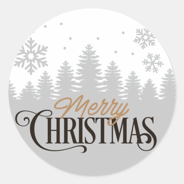 Christmas Holiday - Christmas Trees Classic Round Sticker (Front)
