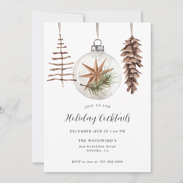 Christmas Holiday Cocktail Party Invitation (Front)