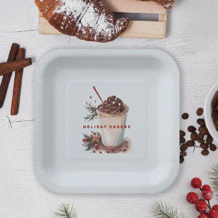 Christmas Holiday Coffee Mingle Party Paper Plate