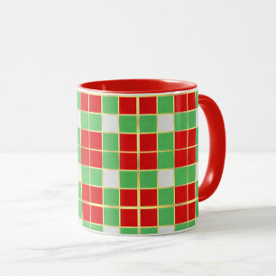 Christmas Holiday Colors Red Green Pattern Coffee Mug