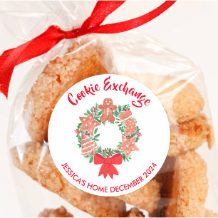 Christmas Holiday Cookie Exchange Classic Round Sticker