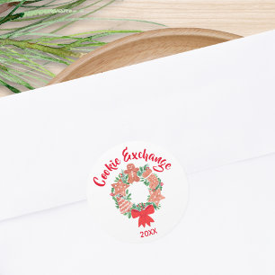 Christmas Holiday Cookie Exchange Classic Round Sticker
