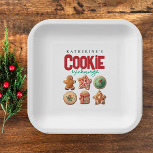 Christmas Holiday Cookie Exchange Party Paper Plate