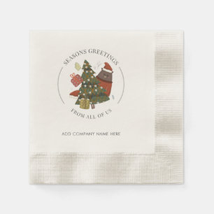 Christmas Holiday Corporate Employees Paper Napkin
