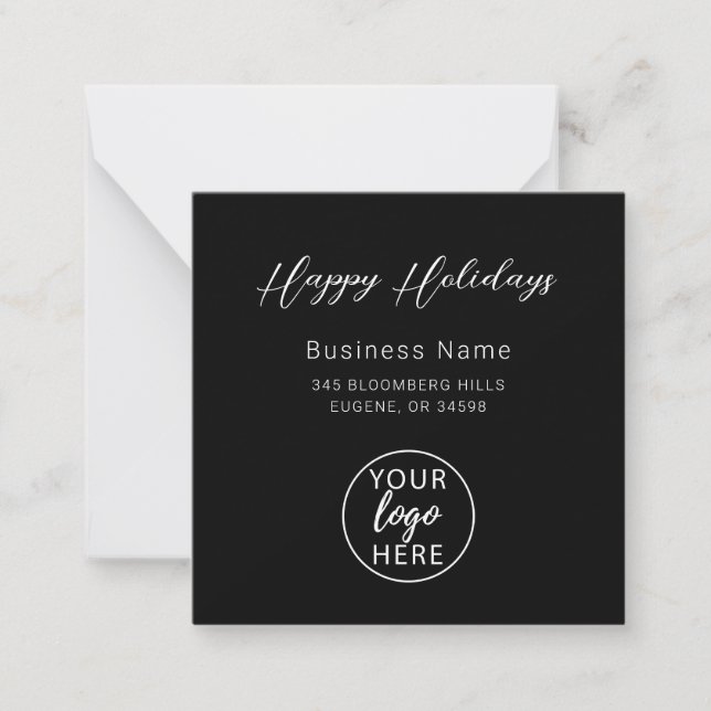 Christmas Holiday Custom Business Logo Card (Front)