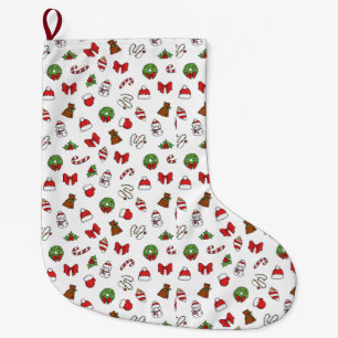 Christmas Holiday Cute Decoration Santa Hat Large Christmas Stocking