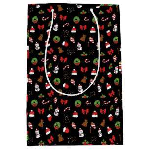Christmas Holiday Cute Decoration Santa Hat Medium Gift Bag