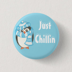 Christmas Holiday Cute Penguin Button