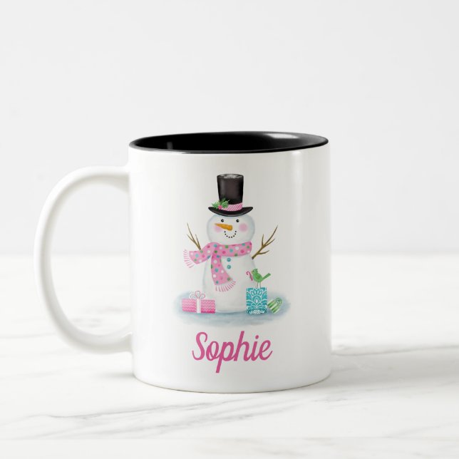 Christmas Holiday Cute Snowman Winter Mug (Left)