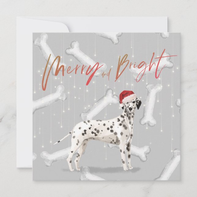 Christmas Holiday Dalmatian Dog Pattern Greeting (Front)