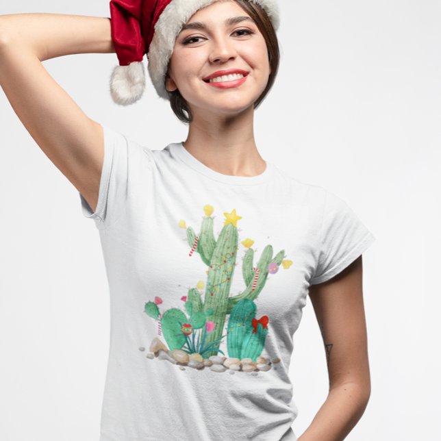 Christmas Holiday Desert Cactus Cacti Southwest T-Shirt (Creator Uploaded)