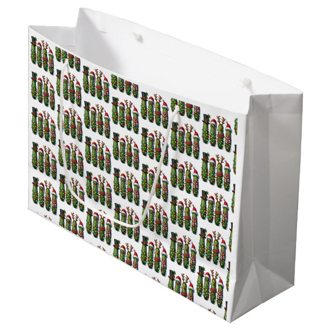Christmas Holiday Dill Pickles Gift Bag (Front Angled)