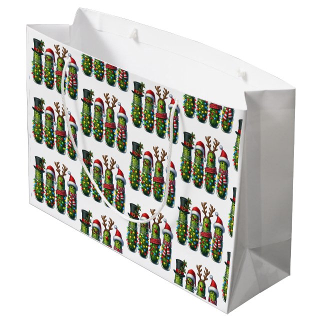 Christmas Holiday Dill Pickles Gift Bag (Back Angled)