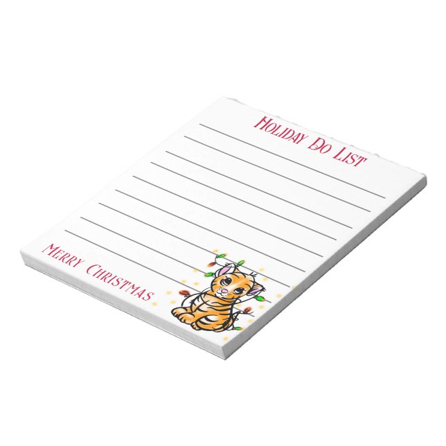 Christmas holiday do list baby tiger notepad (Rotated)