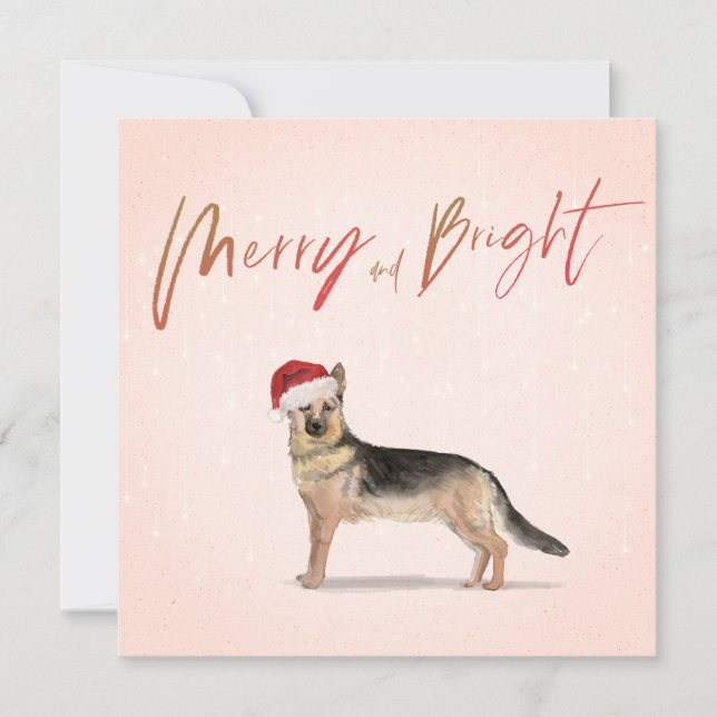 Christmas Holiday Dog German Shepherd Greeting (Front)