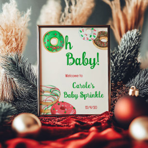 Christmas Holiday Doughnut Baby Sprinkle, Shower Poster