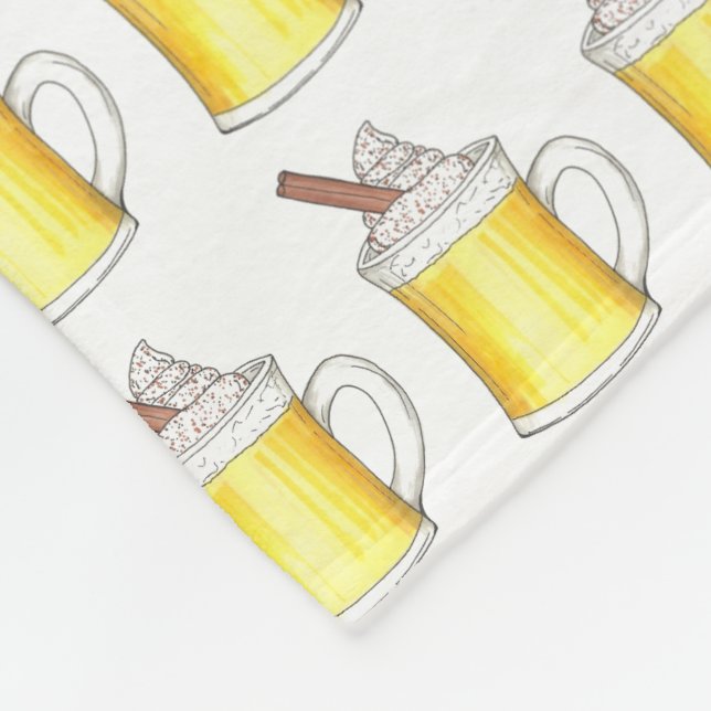 Christmas Holiday Egg Nog Eggnog Winter Drinks Fleece Blanket (Corner)