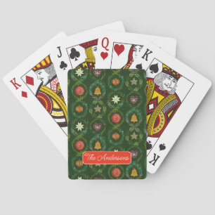 Christmas Holiday elegant Nordic Wreath family Playing Cards