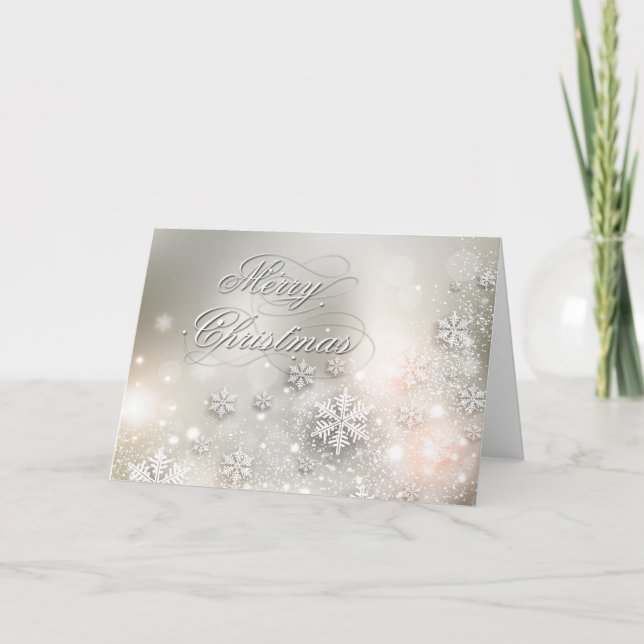 Christmas Holiday Elegant Snowflake Card (Front)