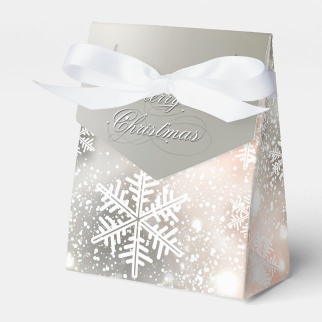 Christmas Holiday Elegant Snowflake Favor Box (Front Side)