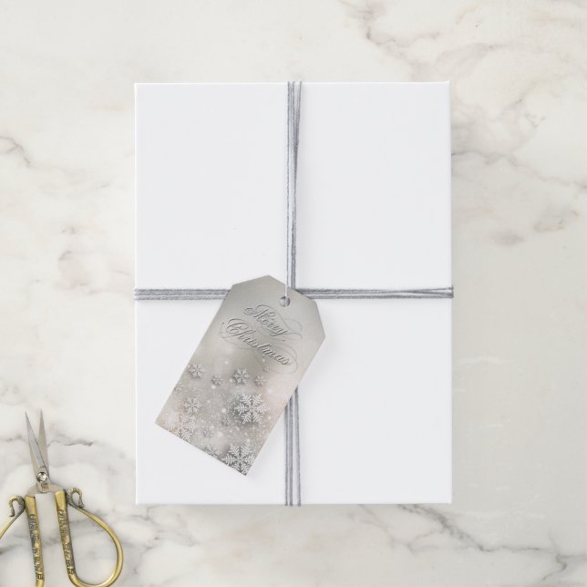 Christmas Holiday Elegant Snowflake Gift Tags (With Twine)