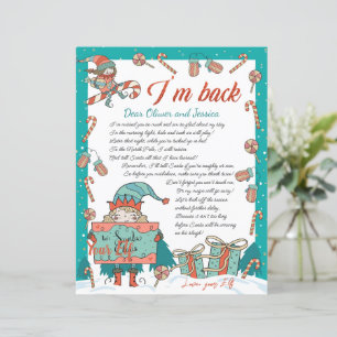 Christmas Holiday Elf Return Letter Invitation
