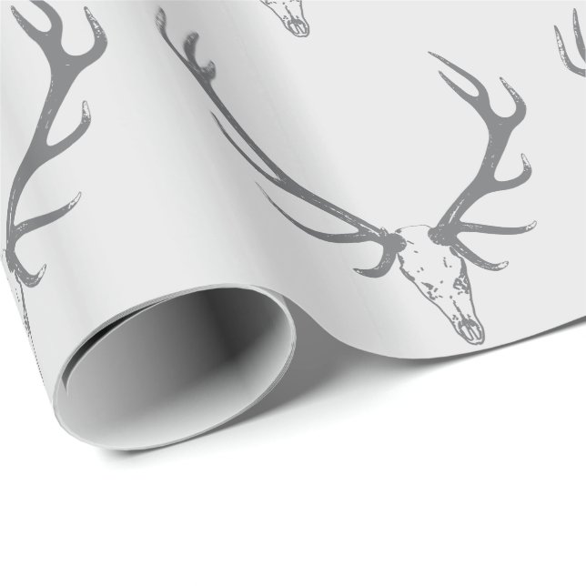 Christmas Holiday Elk Custom Monogram Wrapping Paper (Roll Corner)