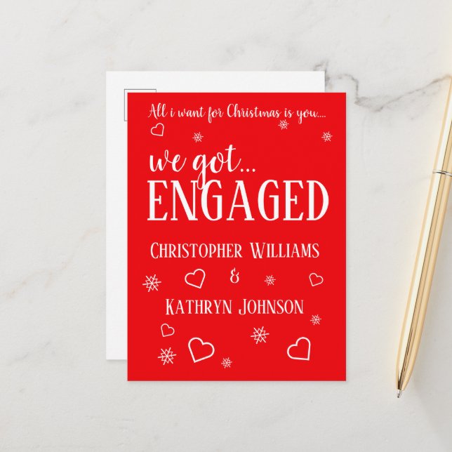 Christmas Holiday Engagement Announcement (Front/Back In Situ)
