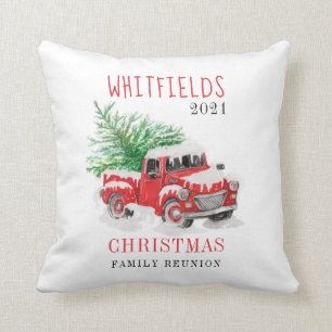 Christmas Holiday Family Reunion Custom Throw Pillow