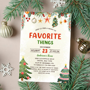 Christmas Holiday Favourite Things Party Invitatio Invitation